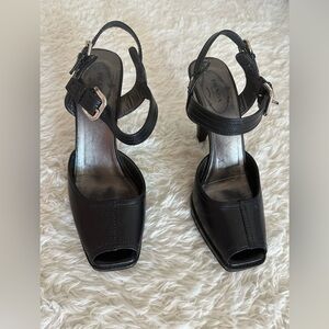 Prada Black Open-Toe Heels